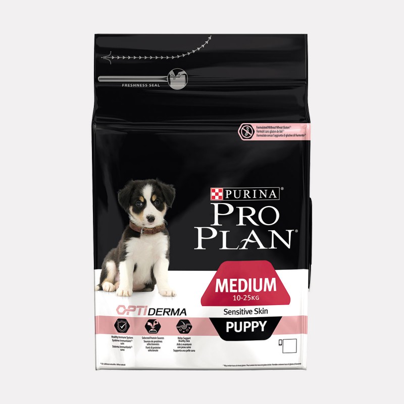 Pro Plan (Про План) Puppy Medium Sensitive Skin. Сухой гипоаллергенный корм для щенков средних пород с лососем, 12 кг